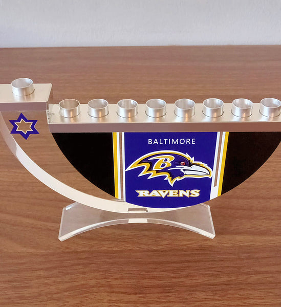 Miami Dolphins Menorah for Hanukkah - Football Sports Menorah