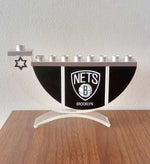Brooklyn Nets Menorah for Hanukkah - Basketball Menorah - SP Men 63 Brooklyn Nets