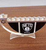 Brooklyn Nets Menorah for Hanukkah - Basketball Menorah - SP Men 63 Brooklyn Nets