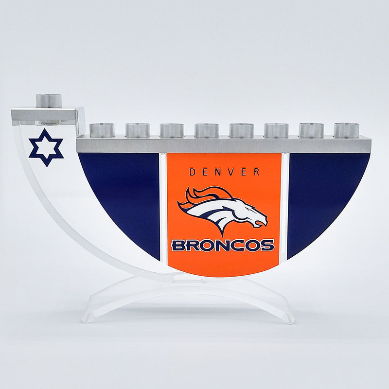 Denver Broncos Menorah for Hanukkah - Sports Menorahs