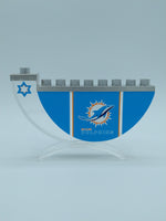 Miami Dolphins Menorah for Hanukkah - Football Sports Menorah