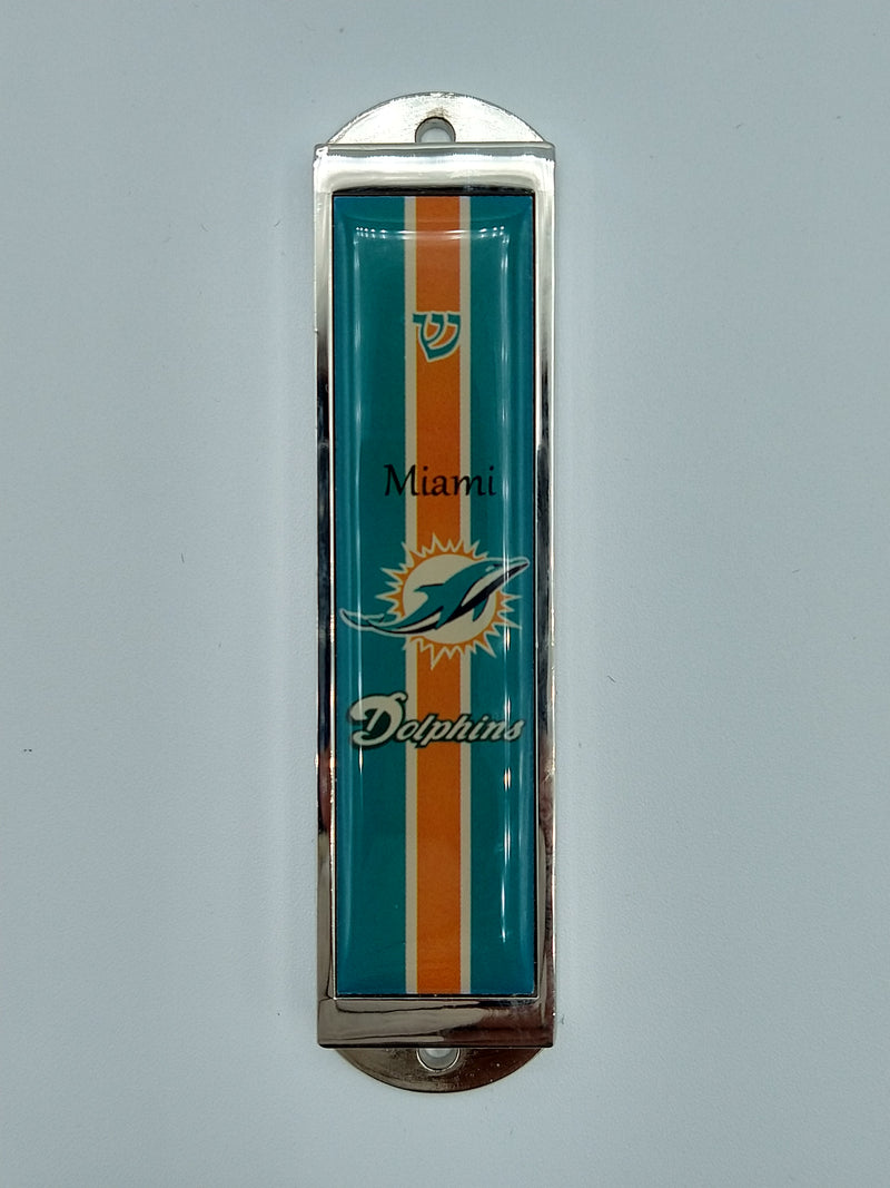 Miami Dolphins Mezuzah - Sports Teams Mezuzahs - Sports Teams Kippahs - SMZ 52 Miami Dolphins