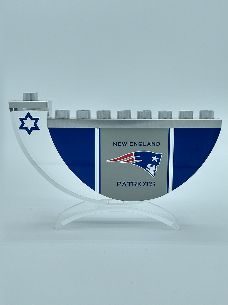 New England Patriots Menorah for Hanukkah - Football Sports Menorahs - Out of Stock