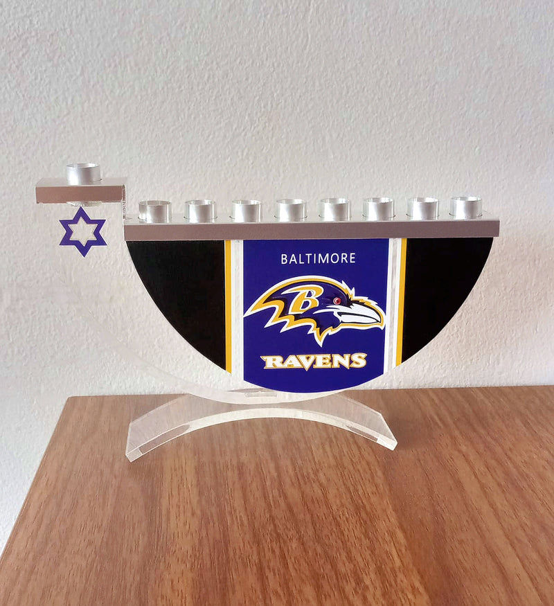 Baltimore Football Menorah for Hanukkah - Sports Menorahs