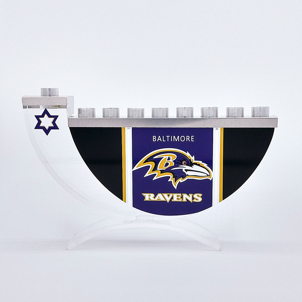 Baltimore Football Menorah for Hanukkah - Sports Menorahs